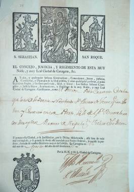 1775. Patente de sanidad entregada por el Ayuntamiento de Cartagena al patrón de un barco.