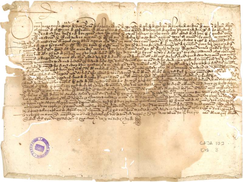 Carta Real de Juana I de Castilla a las Justicias de Cartagena, ordenando no se cobre ms el anclaje