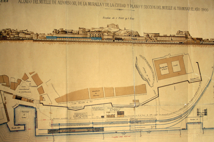Plano del muelle de Alfonso XII (1900)